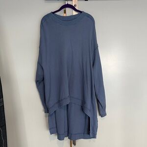 Free People Oversized Blue Sweatshirt